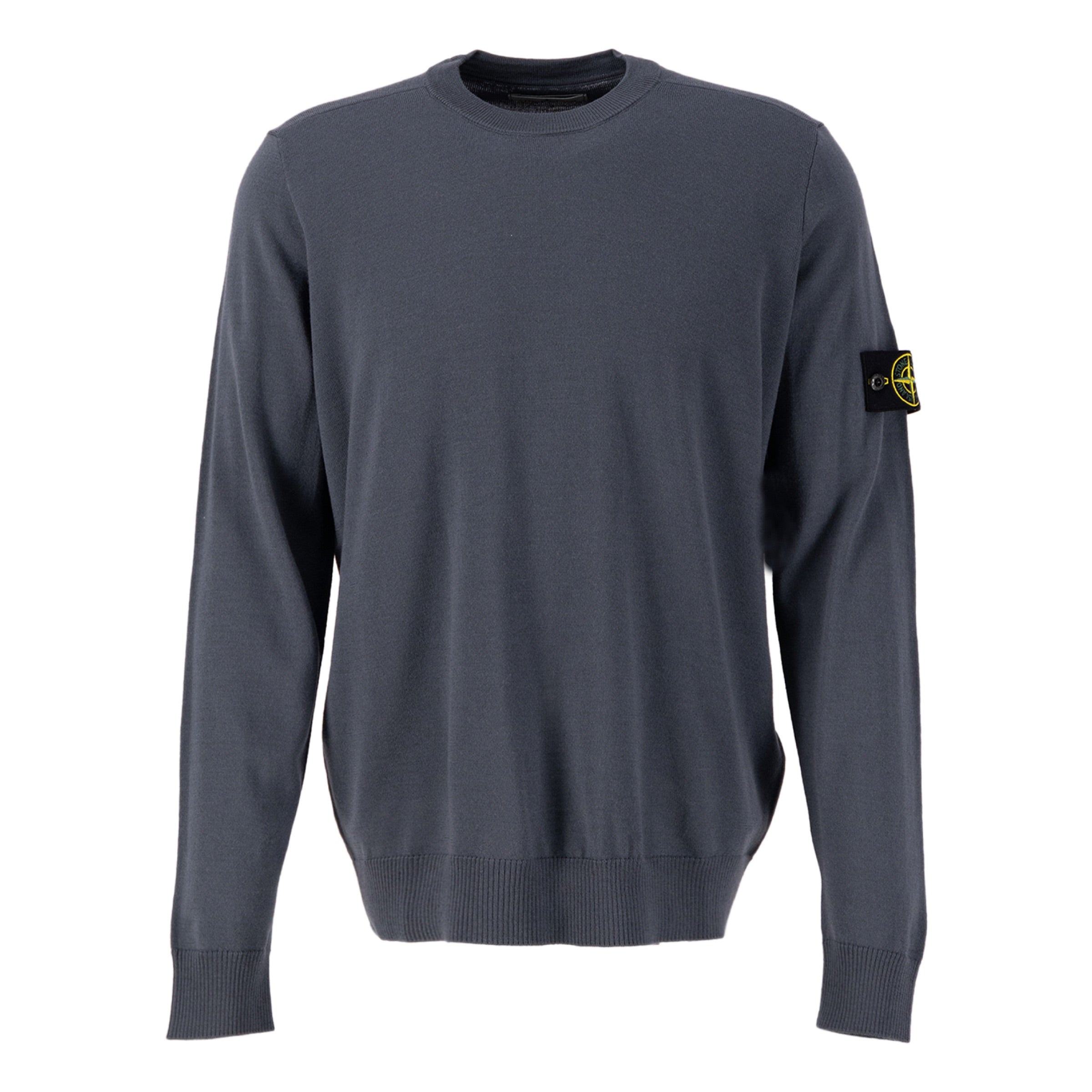 Stone Island Light Wool Crewneck Knit Sweatshirt Dark Grey – TET