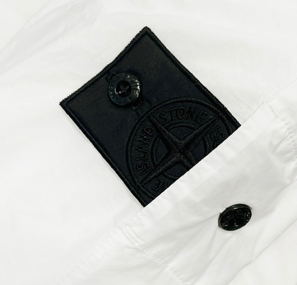 Stone island jacket white badge sales