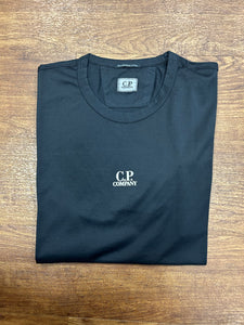 Cp Company Mercerized Cotton Central Logo T-Shirt In Navy