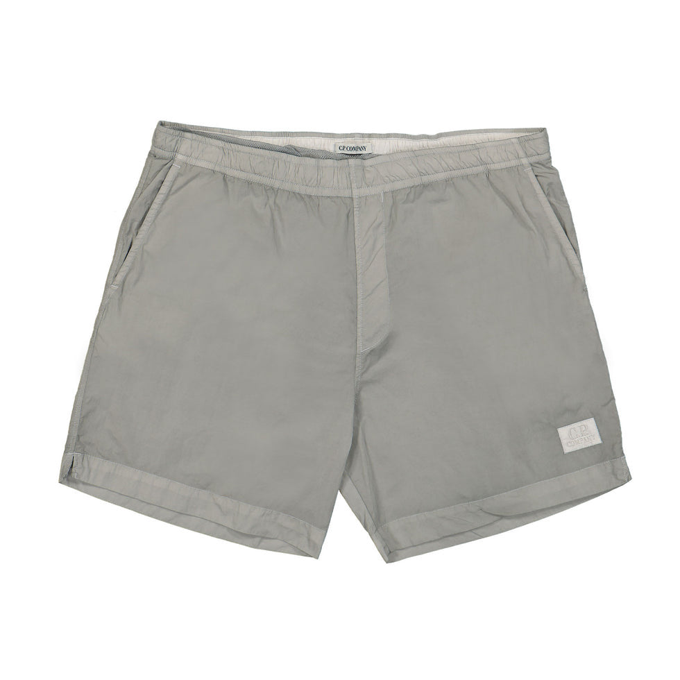Cp Company Eco-Chrome R Stitch Logo Swim Shorts in Flint Grey