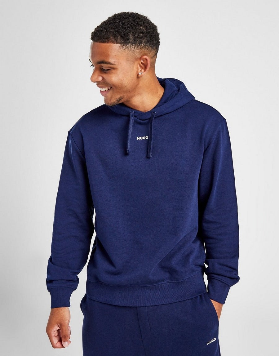 Hugo Boss Red Label Dapo Relaxed Fit Logo Hoodie in Navy/Purple