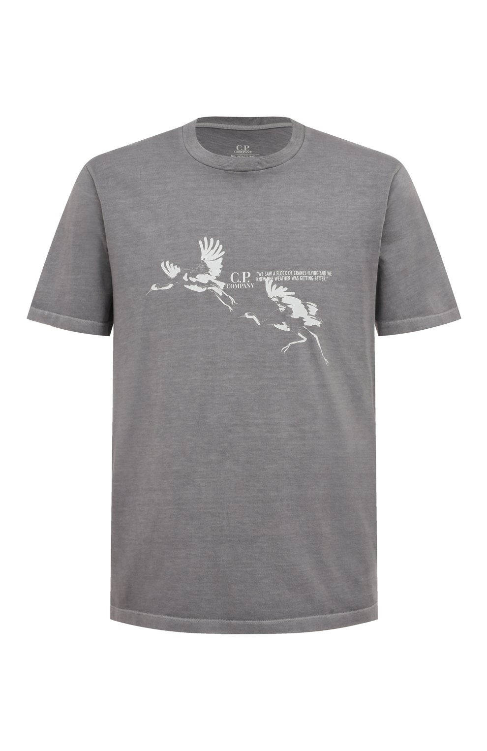 CP Company Jersey 24/1 Flock of cranes T-Shirt in Grey