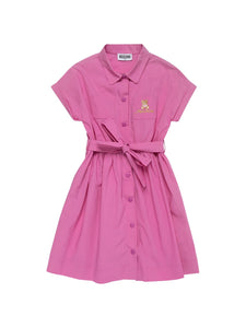 Moschino Junior Girls Short Sleeve Dress In Pink