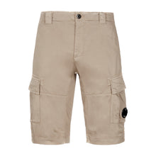 Load image into Gallery viewer, Cp Company Satin Stretch Lens Cargo Shorts Cobblestone
