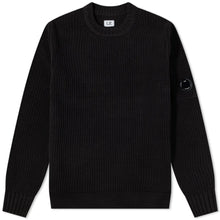 Load image into Gallery viewer, Cp Company Chenille Crew Neck Knit In Black
