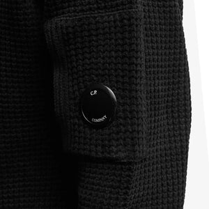 Cp Company Chenille Crew Neck Knit In Black