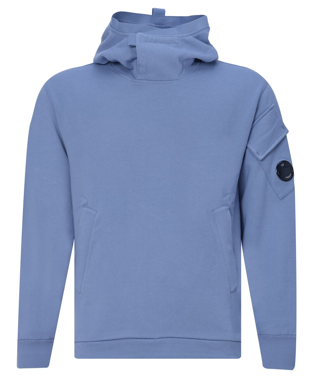 Cp Company Lens High Neck Overhead Hoodie In Infinity Blue