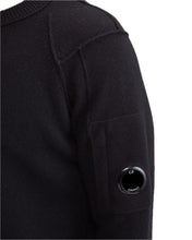 Load image into Gallery viewer, Cp Company Lambswool Lens Knit Sweatshirt In Black
