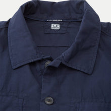 Load image into Gallery viewer, Cp Company Rip-Stop Embroidered Logo Short Sleeve Shirt in Navy
