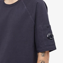 Load image into Gallery viewer, Cp Company Heavy Jersey Lens Short Sleeve Sweatshirt In Navy
