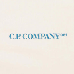 Cp Company Popeline Graphic Logo Print Shirt in White