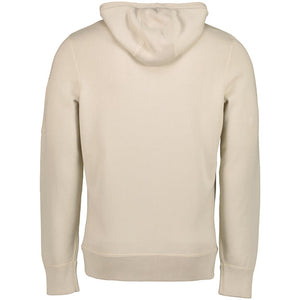 Cp Company Hooded Cotton Lens Knit In Oyster