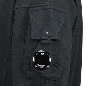 Cp Company Light Fleece Quarter Button Sweatshirt In Navy