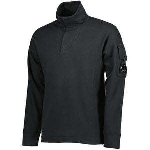 Cp Company Lens Button Popover Sweatshirt In Black