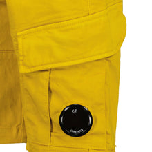 Load image into Gallery viewer, Cp Company Junior Stretch Gabardine Lens Cargo Shorts in Golden Nugget
