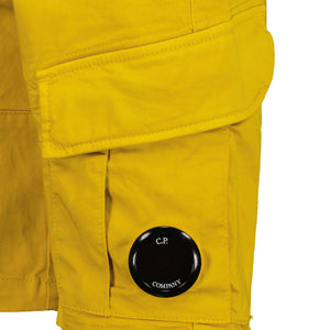 Cp Company Junior Stretch Gabardine Lens Cargo Shorts Golden Nugget