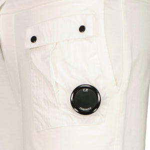 Cp Company Junior Light Fleece Mixed Lens Shorts In White