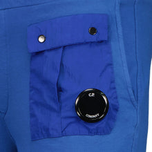 Load image into Gallery viewer, Cp Company Junior Light Fleece Mixed Lens Shorts In Blue Quartz
