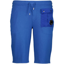 Load image into Gallery viewer, Cp Company Junior Light Fleece Mixed Lens Shorts In Blue Quartz
