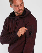 Load image into Gallery viewer, Cp Company Wool Blend Hooded Fleece Knit In Bordeaux
