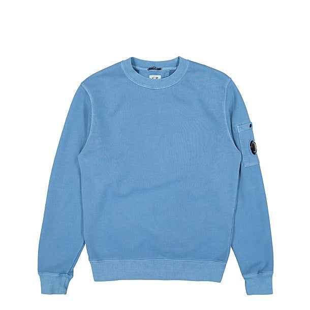 Cp Company Brushed Emerized Resist Dyed Lens Sweatshirt In Infinity Blue