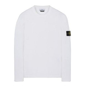 Stone Island Garment Dyed Cotton Knit In White