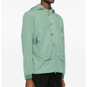 Cp Company Flatt Nylon Goggle Overshirt in Green Bay