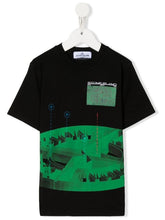 Load image into Gallery viewer, Stone Island Junior Graphic Logo Tshirt In Black
