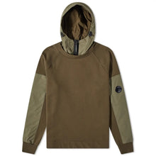 Load image into Gallery viewer, Cp Company Diagonal Raised Mixed Shell Hoodie In Ivy Green
