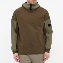 Load image into Gallery viewer, Cp Company Diagonal Raised Mixed Shell Hoodie In Ivy Green

