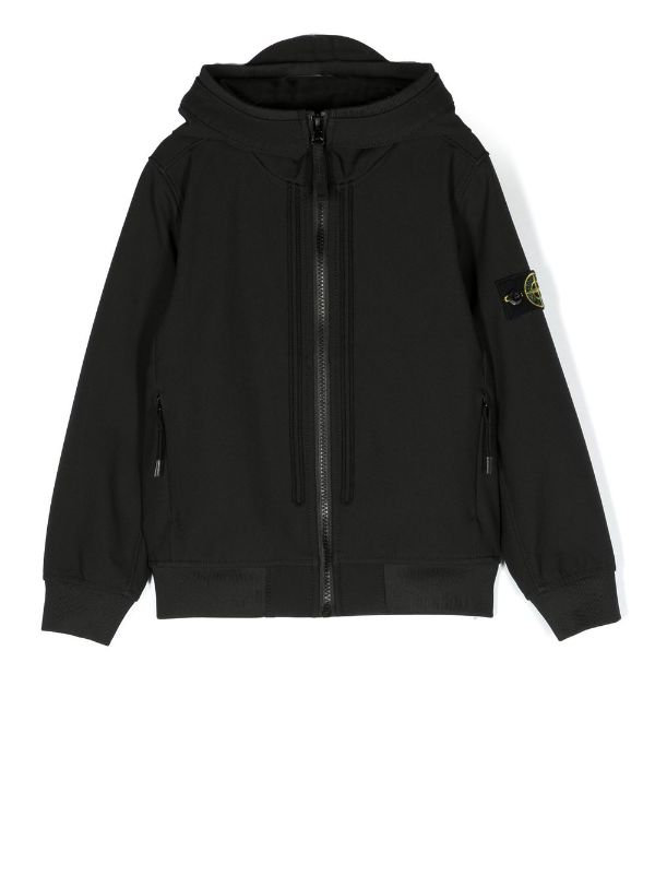 Stone Island Junior Soft Shell In Black