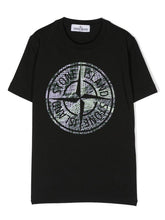 Load image into Gallery viewer, Stone Island Junior Compass Patch Logo T-Shirt In Black

