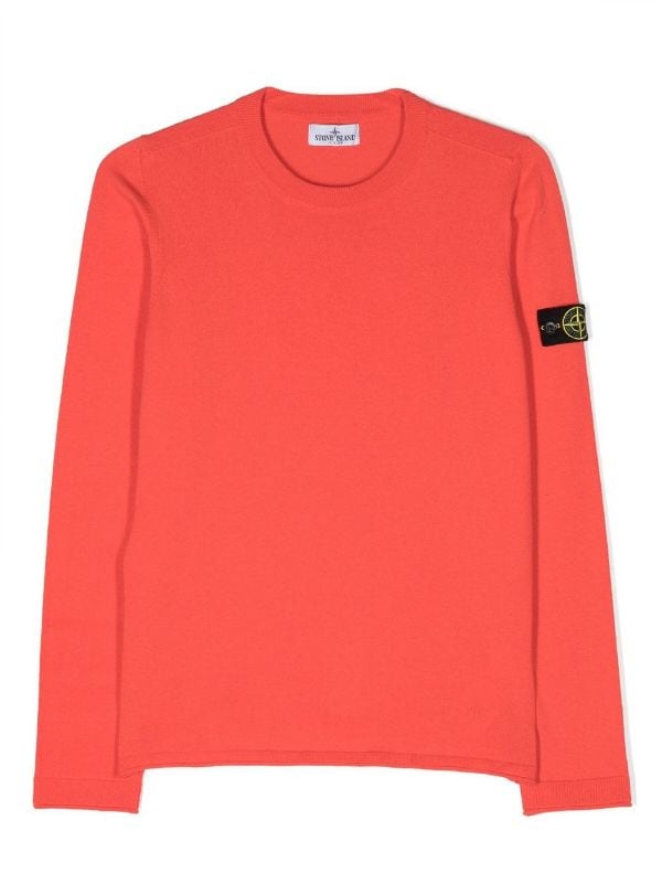 Stone Island Junior Cotton Knit In Red