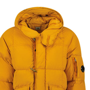 CP Company Flatt Nylon Padded Lens Down Jacket in Desert Sun