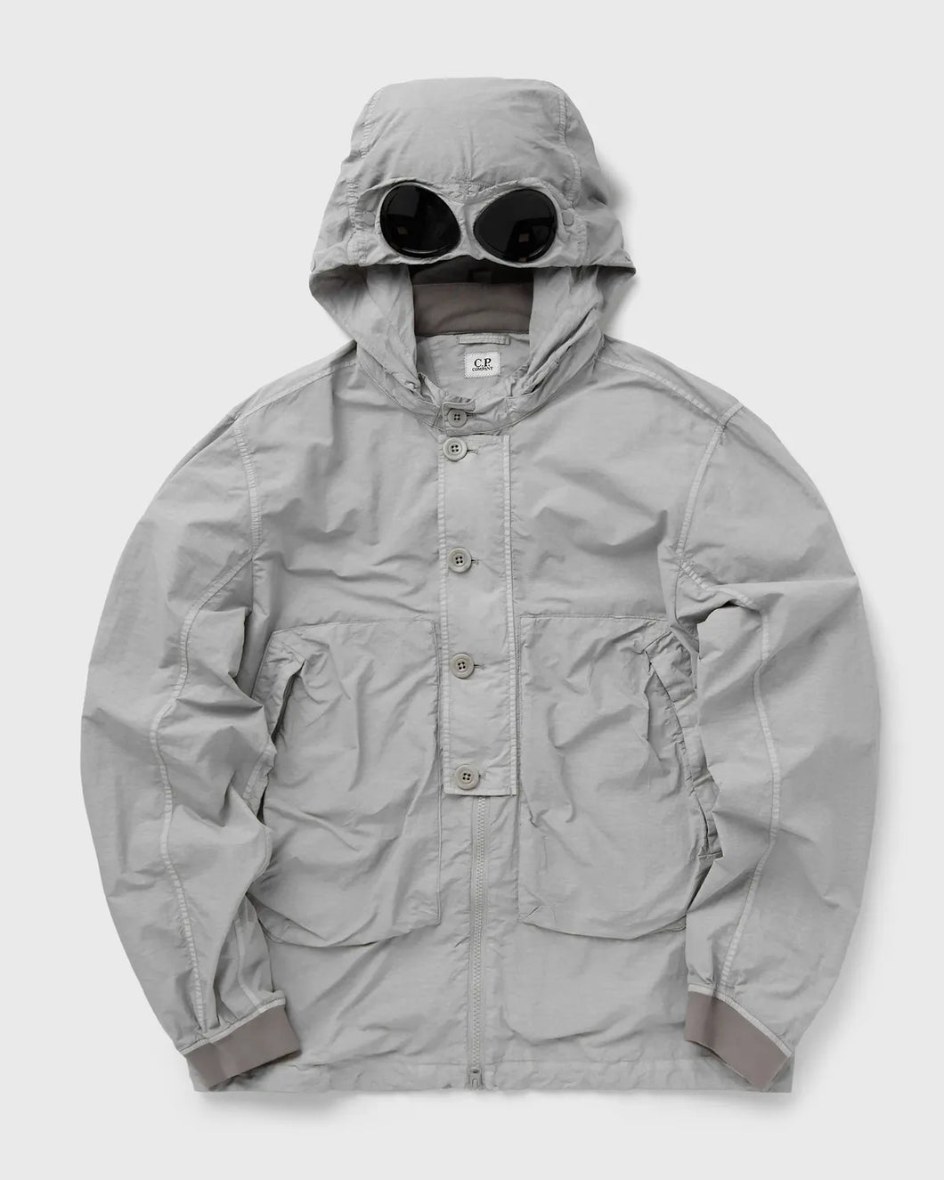 Cp Company Flatt Nylon Goggle Overshirt Drizzle Grey