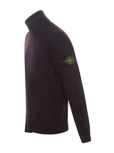 Load image into Gallery viewer, Stone Island Roll Neck Knit Sweatshirt in Burgundy
