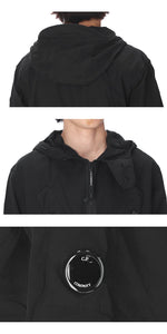 Cp Company Quarter Zip Overshirt In Black