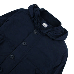 Cp Company Flatt Nylon Goggle Overshirt in Navy