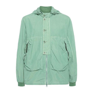 Cp Company Flatt Nylon Goggle Overshirt in Green Bay