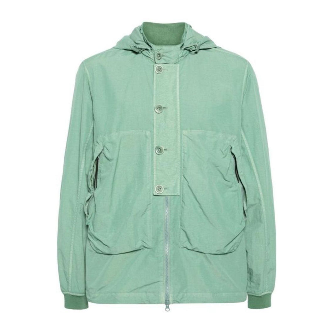 Cp Company Flatt Nylon Goggle Overshirt in Green Bay