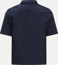 Load image into Gallery viewer, Cp Company Rip-Stop Embroidered Logo Short Sleeve Shirt in Navy
