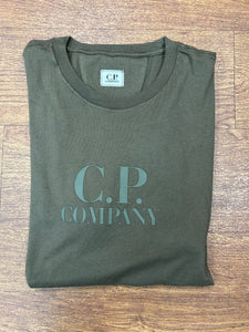 Cp Company Tonal Logo T-Shirt in Ivy Green