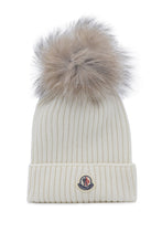 Load image into Gallery viewer, Moncler Junior Pom Pom Beanie in White
