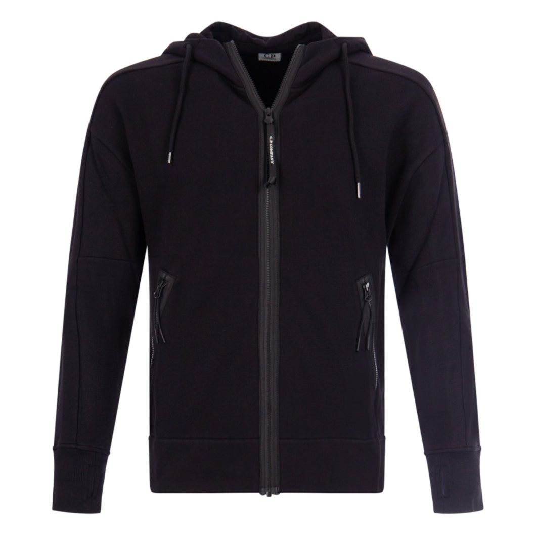 Cp Company Diagonal Raised Fleece Goggle Full Zip in Navy