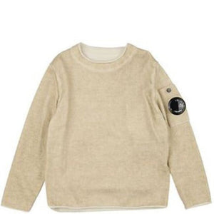 Cp Company Junior Cotton Crepe Lens Sweatshirt in Oyster