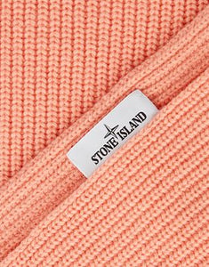 Stone Island Patch Logo Wool Scarf In Pink