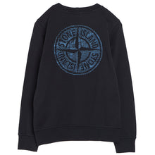 Load image into Gallery viewer, Stone Island Junior Light Fleece Embroidered Back Logo Sweatshirt in Navy
