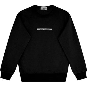 Stone Island Junior Micro Graphic Sweatshirt In Black