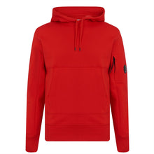 Load image into Gallery viewer, Cp Company Diagonal Raised Lens Overhead Hoodie in Fiery Red
