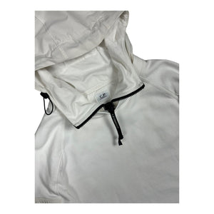 Cp Company Diagonal Raised Mixed Shell Hoodie In White